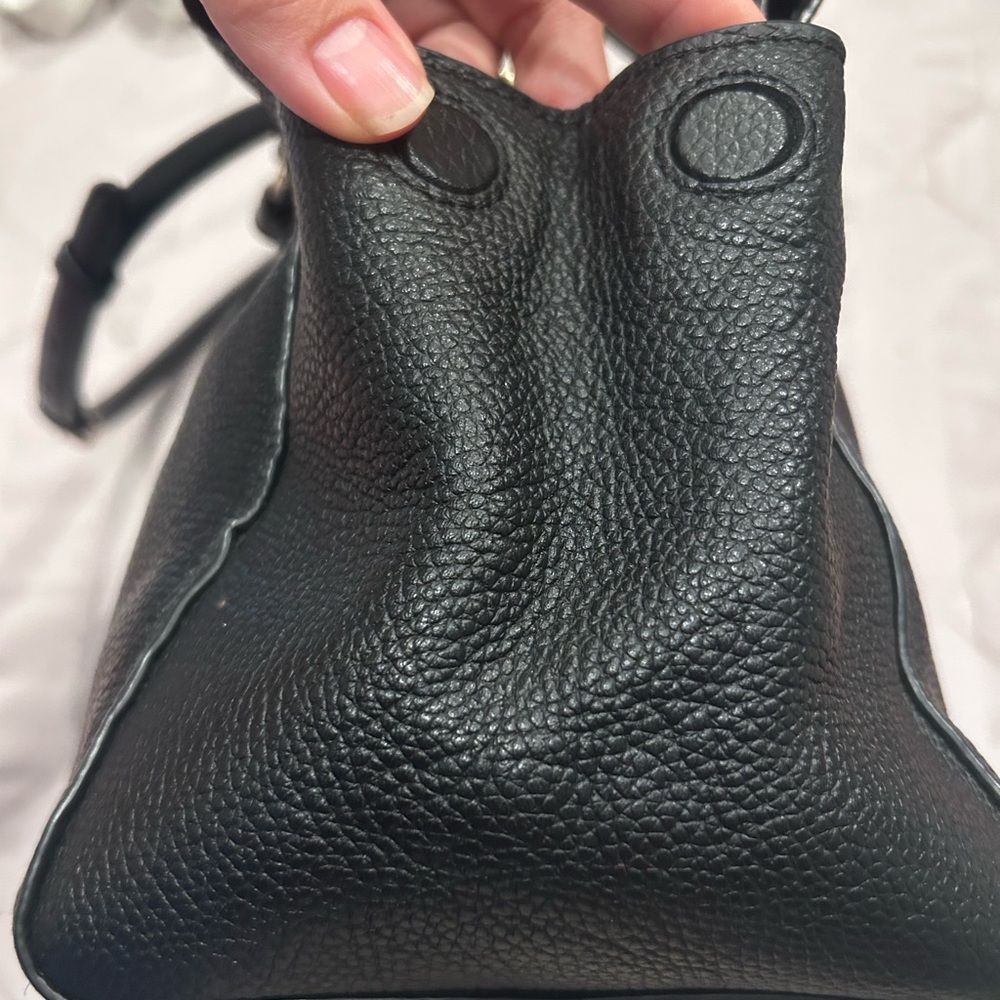 Coach Fulton Satchel 2 way bag black pebbled leather - Picture 7 of 12